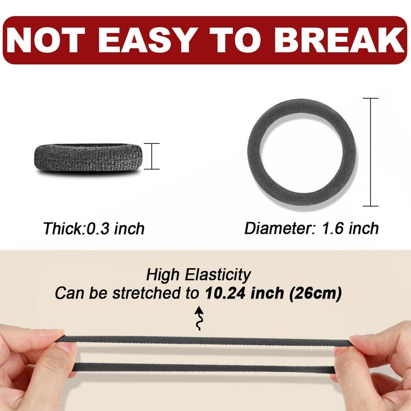 IKOCO 150PCS Hair Ties No Damage for Women, Ouchless Cotton Hair Ties for Thick Hair, Multicolor - Image 5